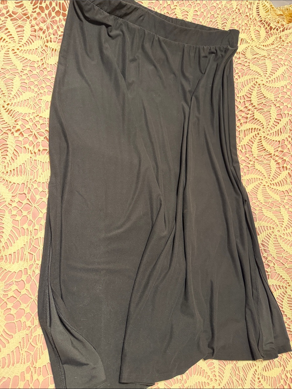 Terra & Sky Black Maxi Skirt with Elastic Waist